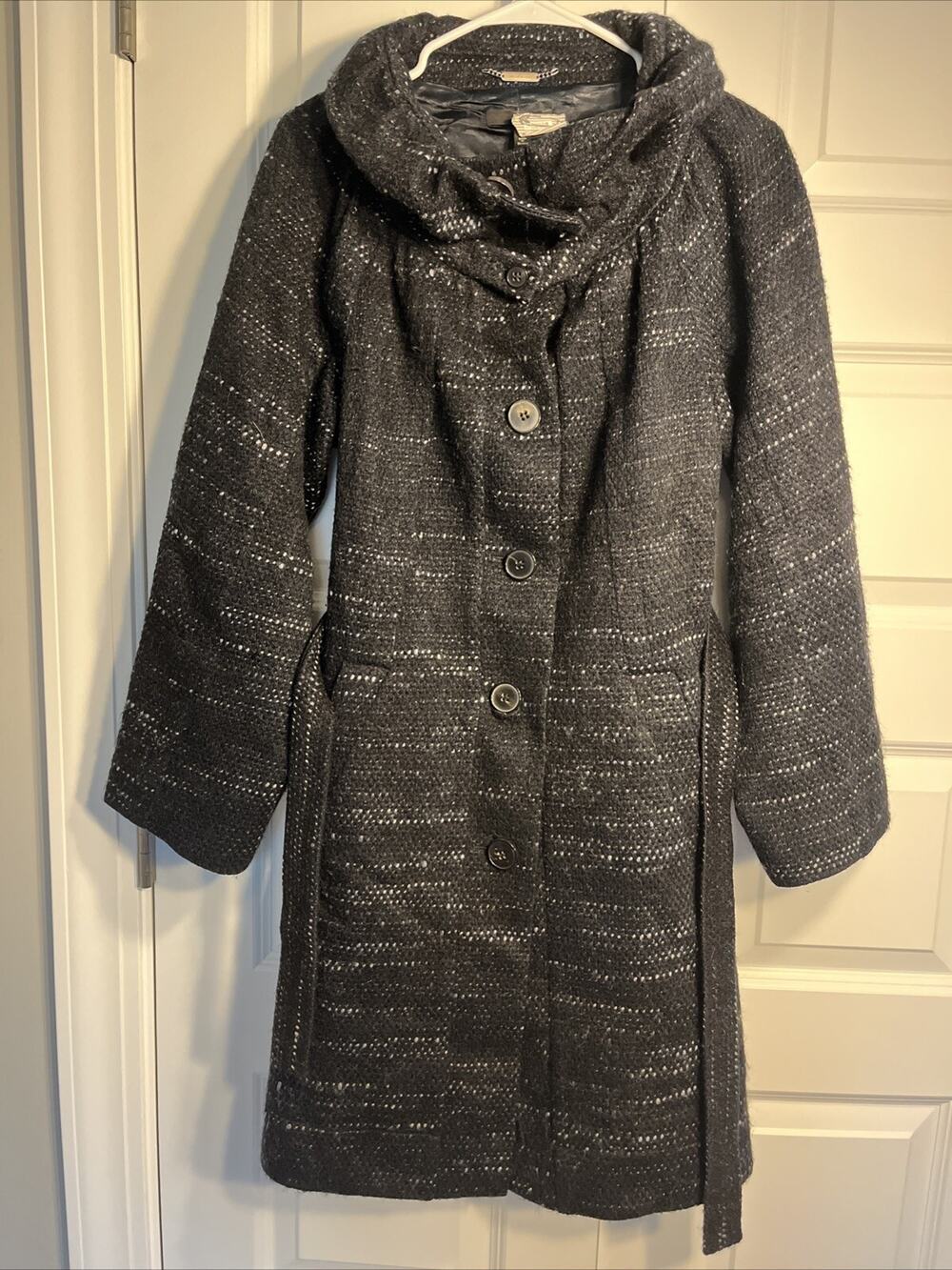 Hugo Boss Women’s Wool Alpaca Overcoat Pea Coat Size 4 Luxury Cozy Soft